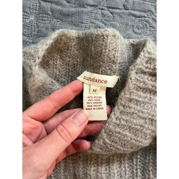 Sundance knit wool nylon mohair mock neck sweater women’s size medium - Picture 4 of 7